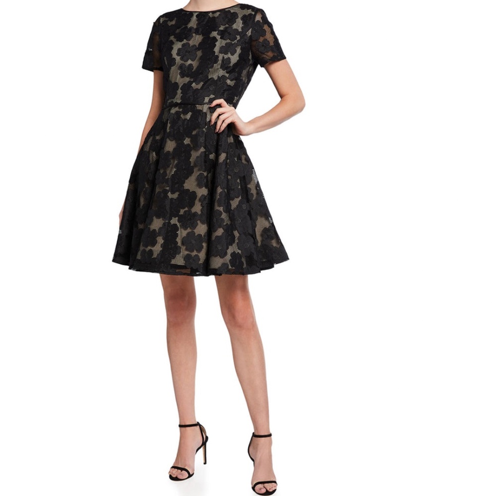 Black/Nude Novelty Applique Dress
